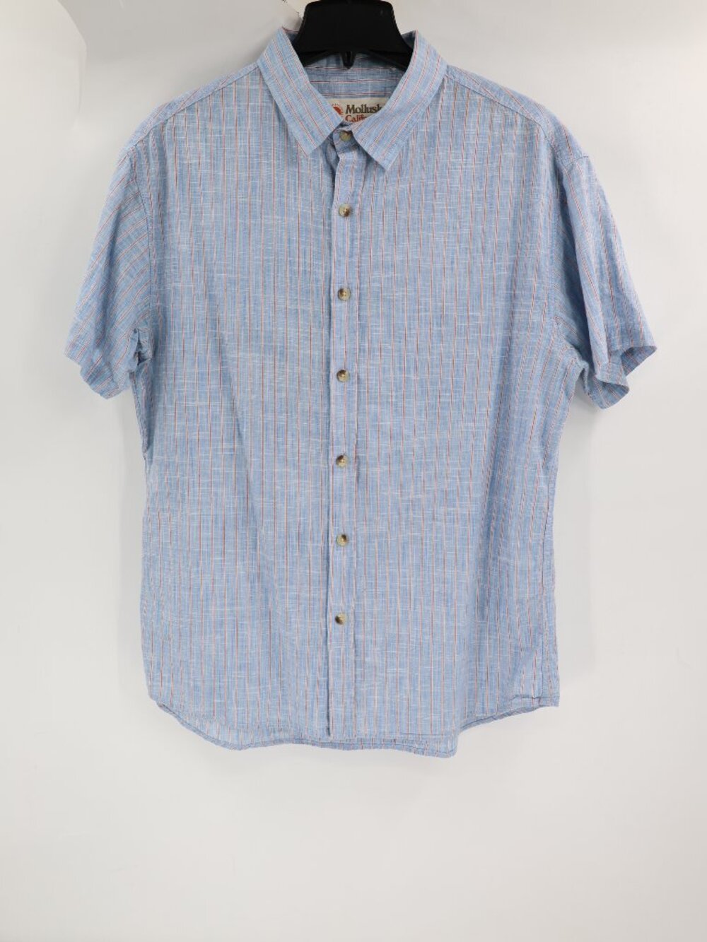 Mollusk California Shirt Mens XL Striped Short Sleeve Button Up Cotton Casual